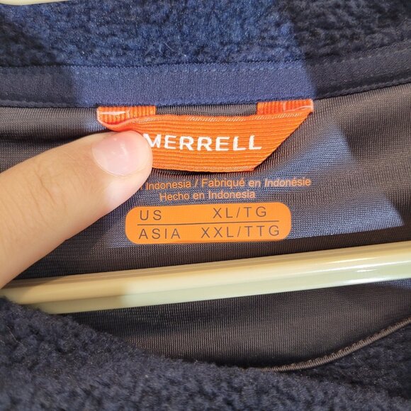 Merrell Sweater Womens XL Blue Pullover Button Collar Pockets Activewear Preppy - Picture 3 of 11
